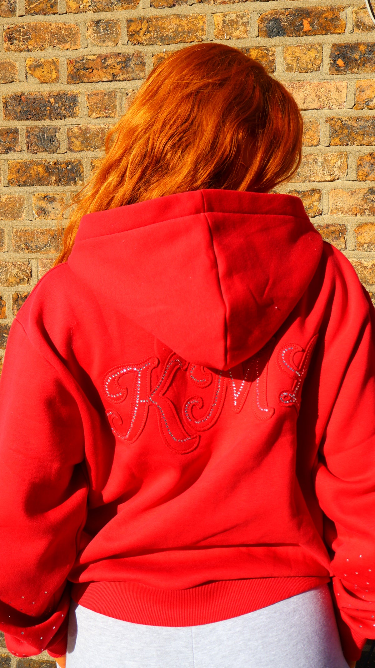 Ariana 80% cotton fleece Diamonte hoodie