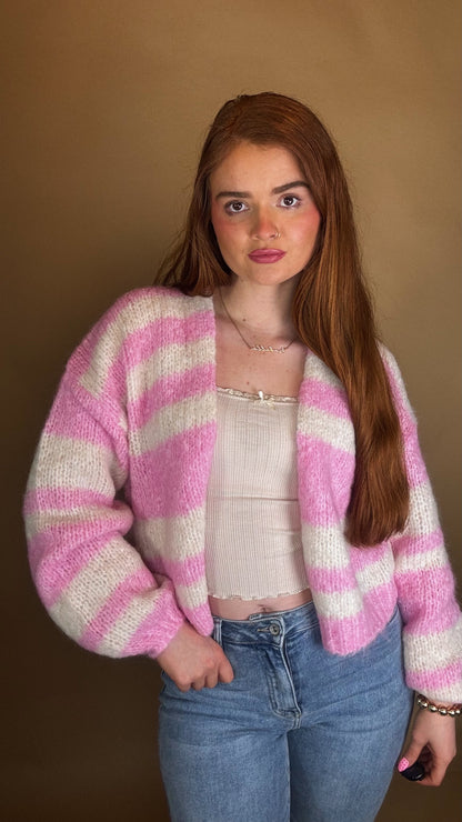 Heather Balloon Sleeve cardigan