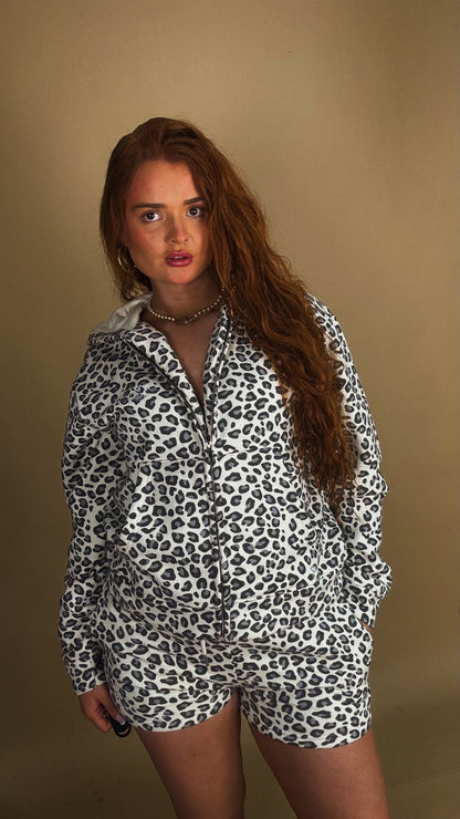 *shorte set* Leighton Leopard shorts set 80% cotton fleece line set.