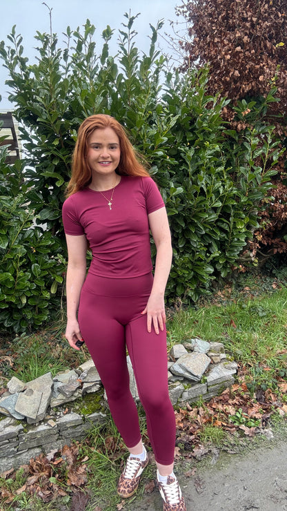 Amy burgundy legging set