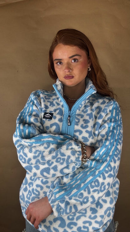 Blair Blue Leopard print zip up