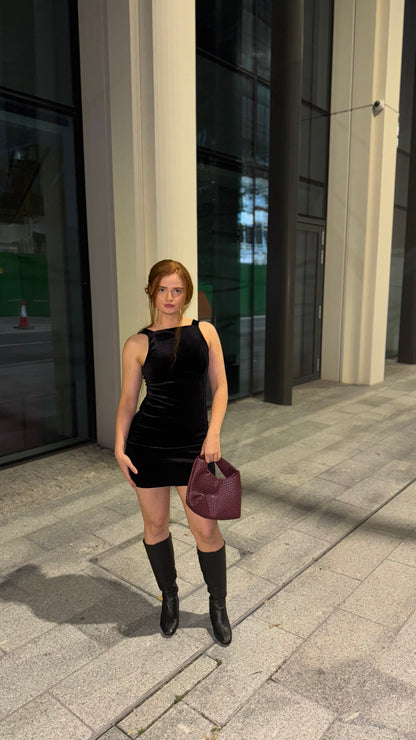 Bobbi Bow Super stretch crushed velvet dress