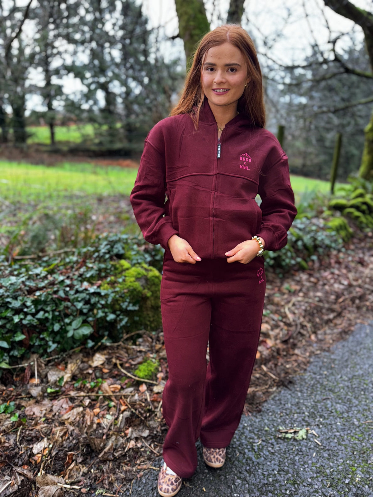 Burgundy KML x USCO LIMITED EDITION Fleece line set *size down*