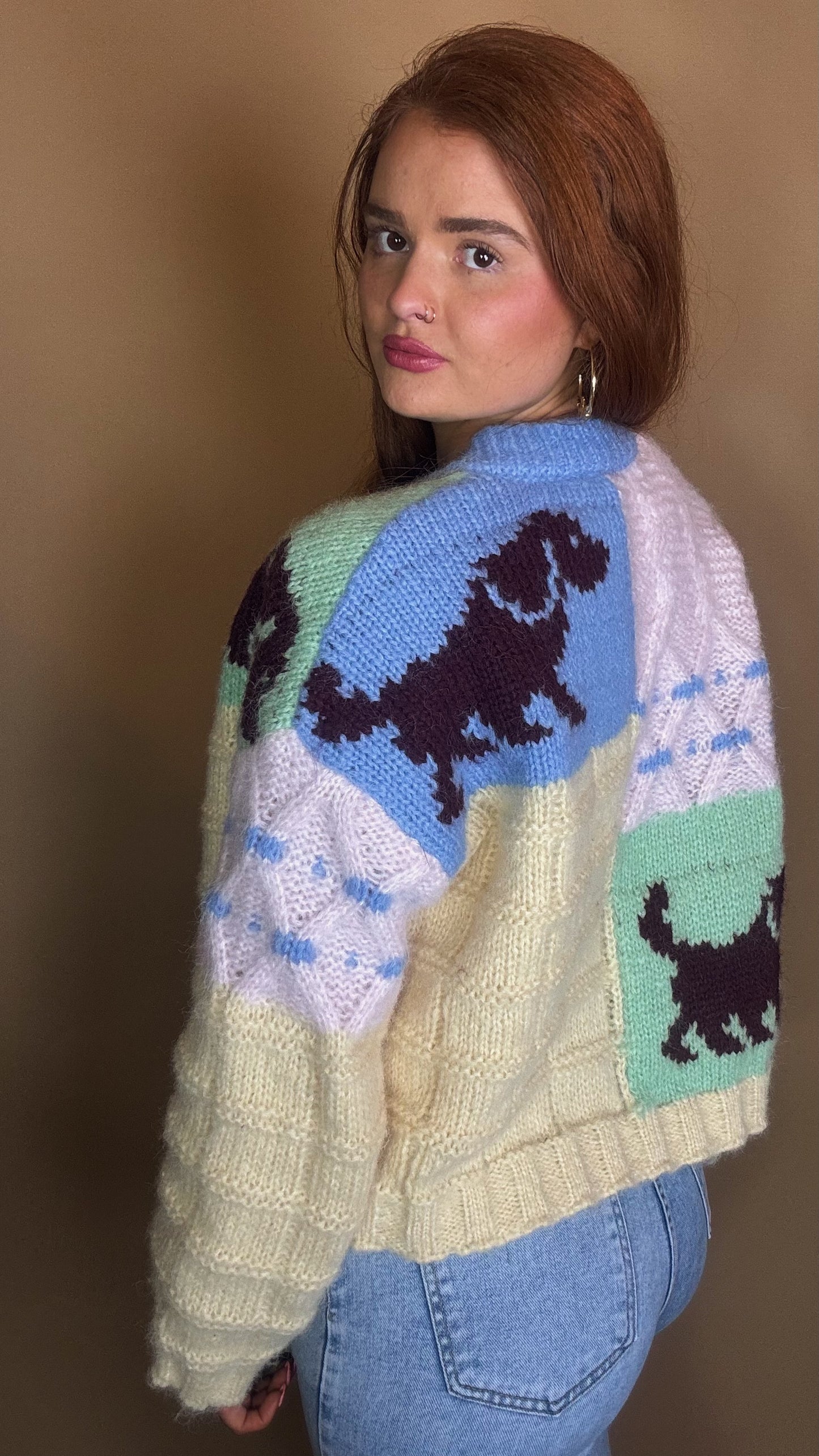 Hattie Exclusive Dachshund Thick Knit Cardigan