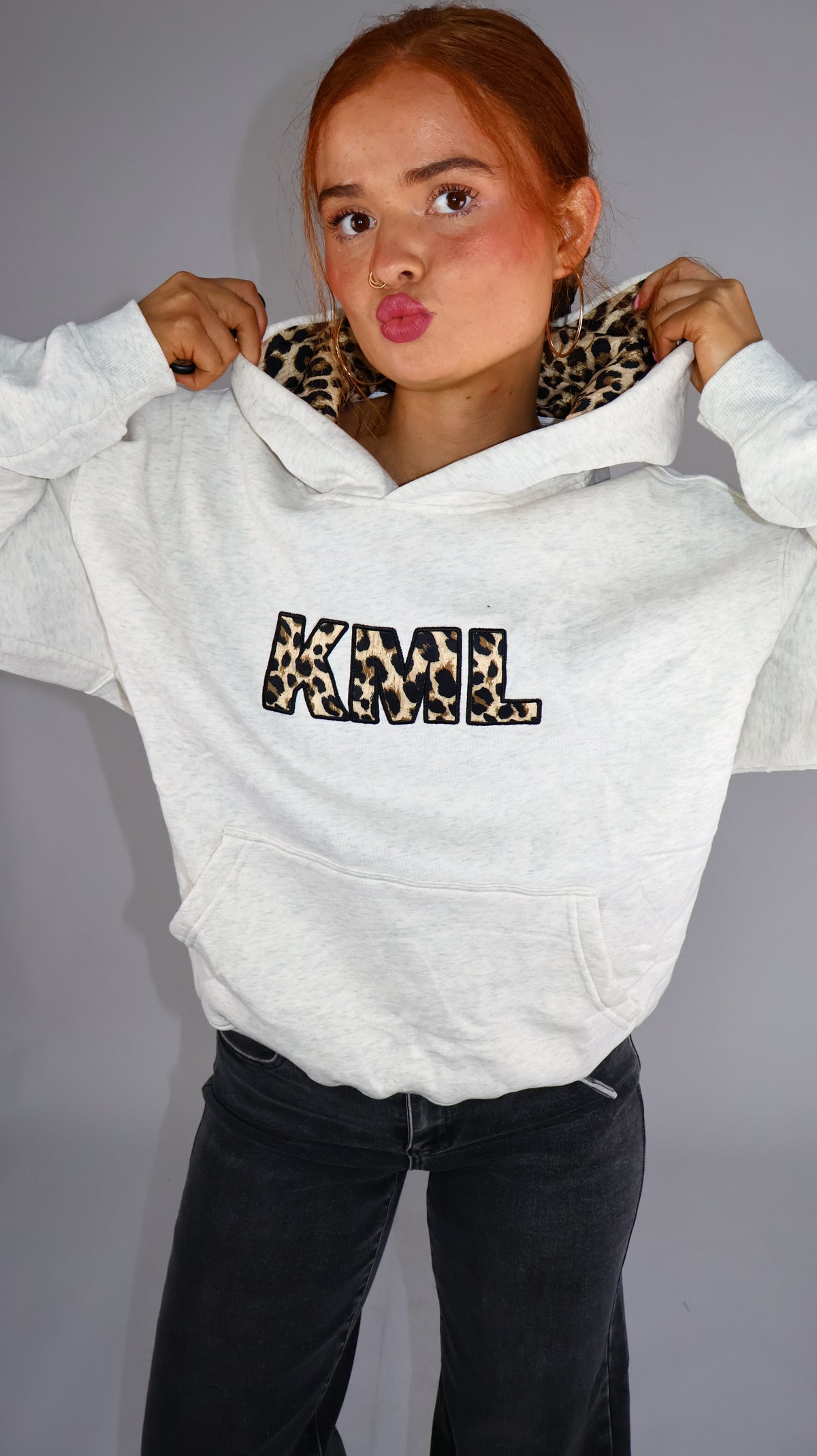 Fifi Fleece lined leopard hoodie
