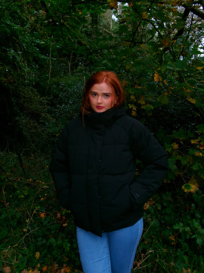 Jade Jet Black Puffer Jacket