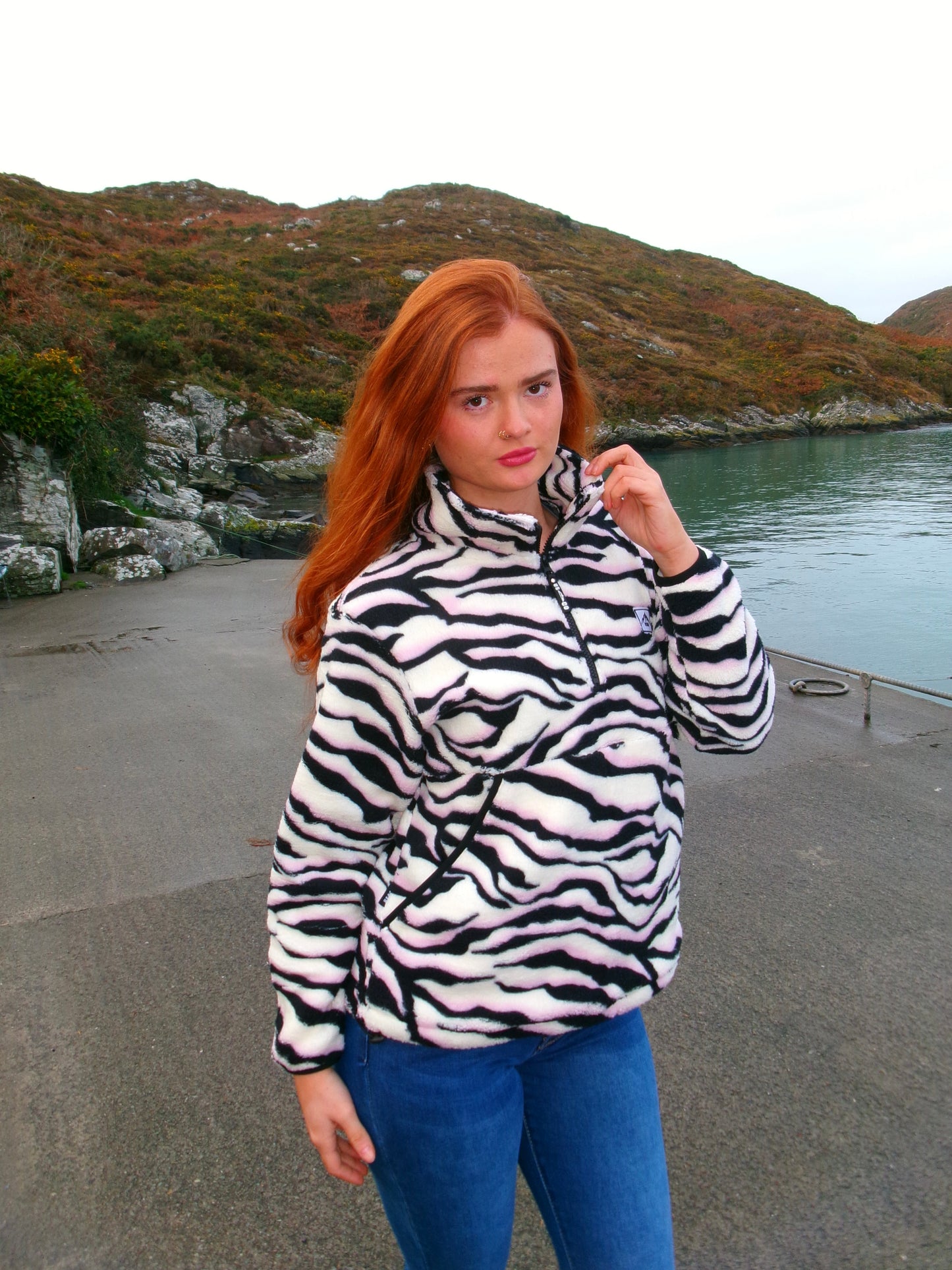 Nicole Pink Zebra fleece