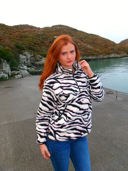 Nicole Pink Zebra fleece