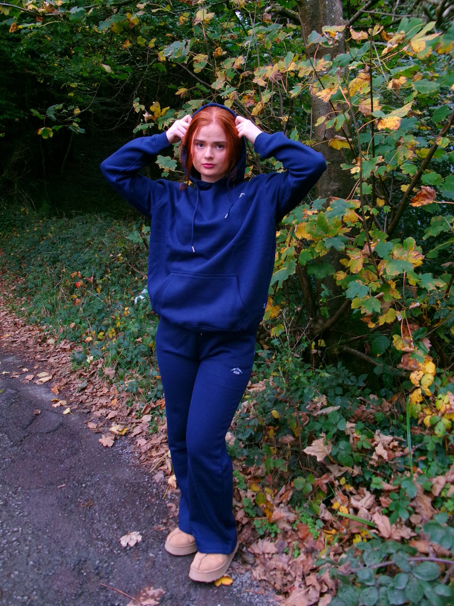 Niamh Navy 80% cotton fleece line set