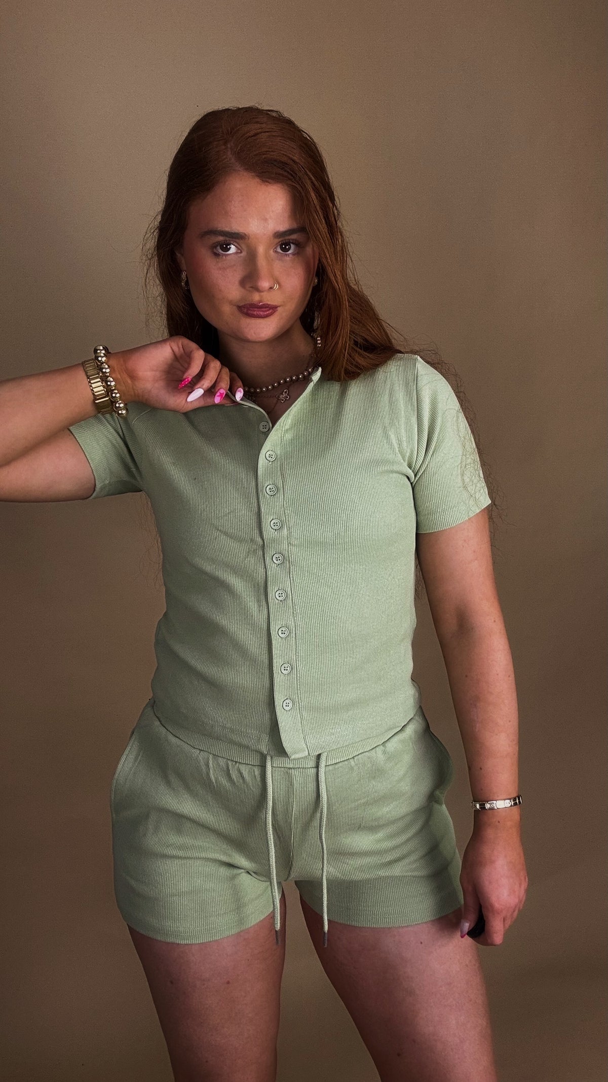 Katie 95% cotton fleece short set