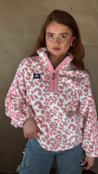 Payton Pink Leopard print zip up
