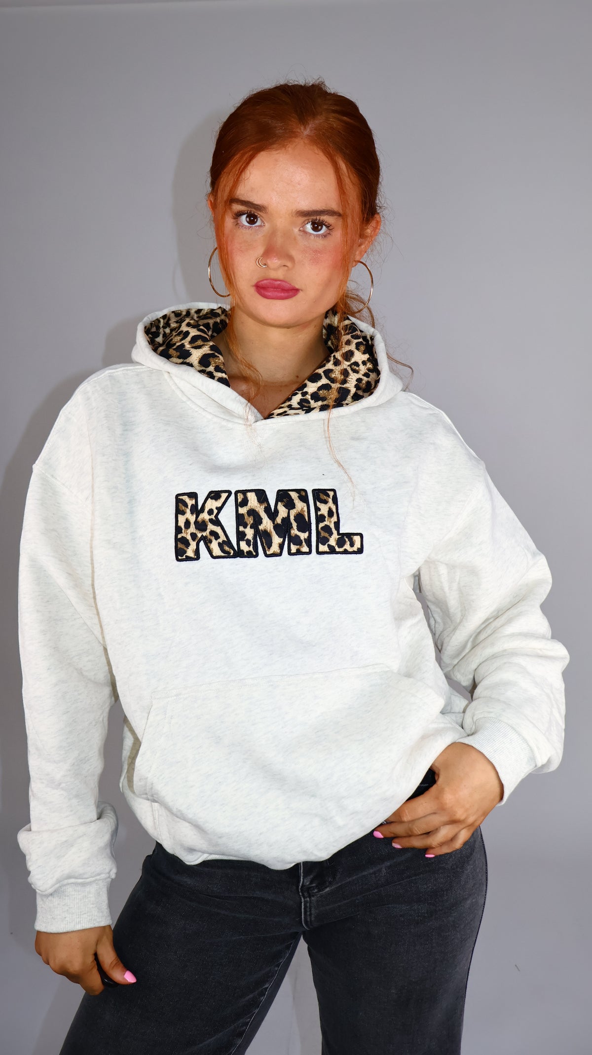 Fifi Fleece lined leopard hoodie