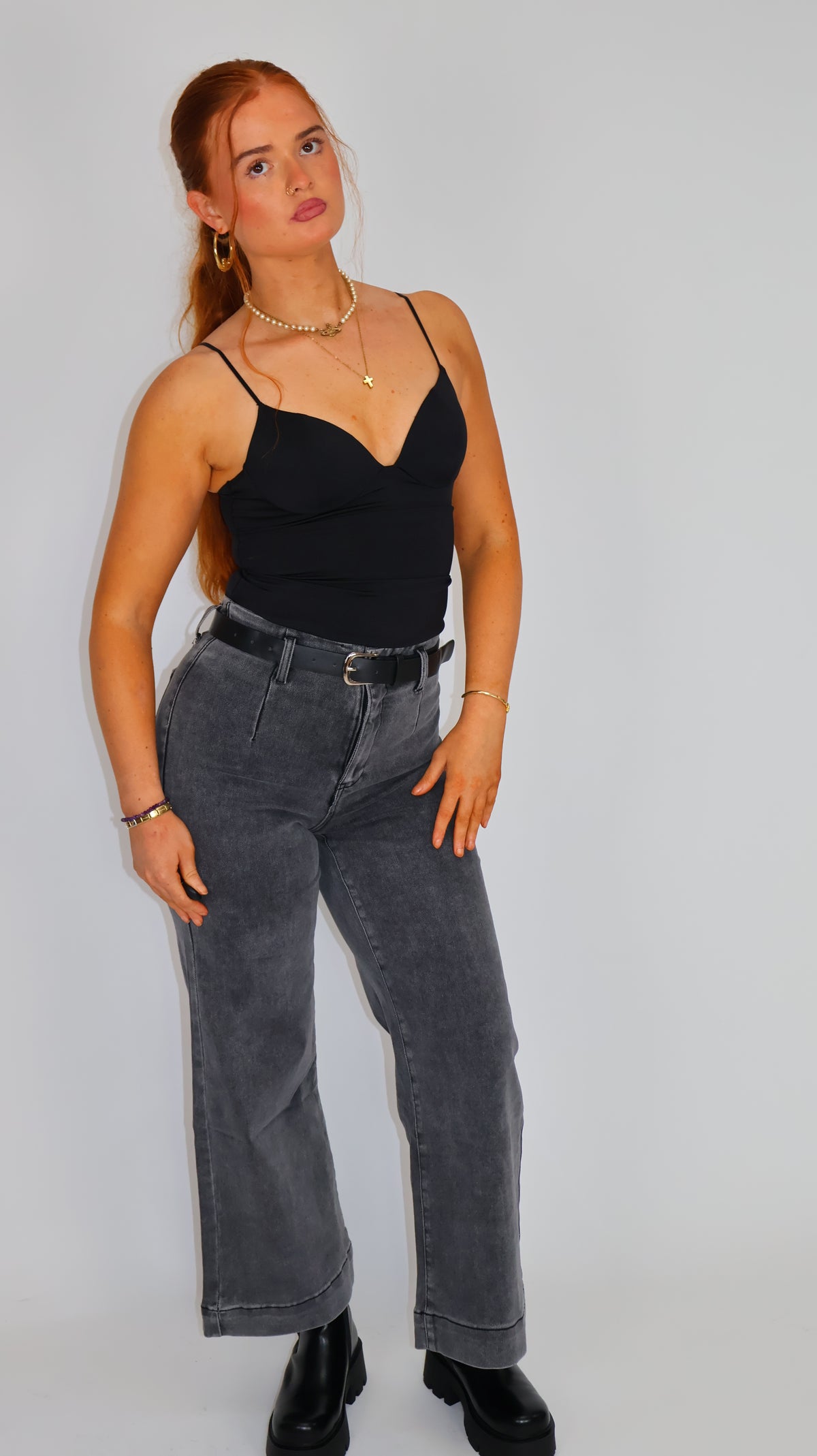 Stephanie Super stretch denim. With belt