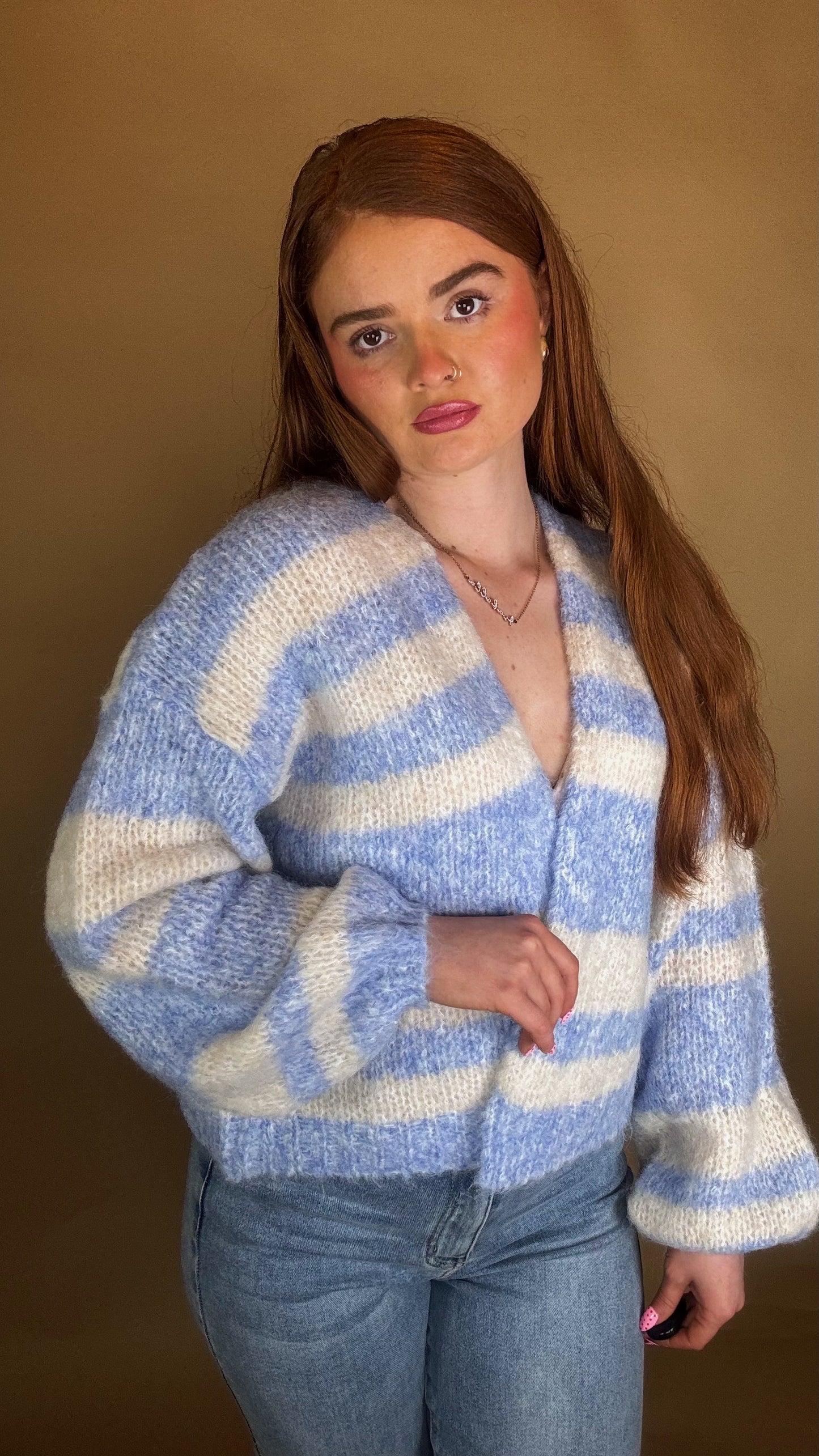 Olive Stripe cardigan