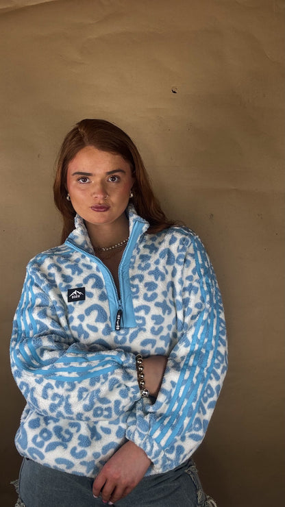 Blair Blue Leopard print zip up
