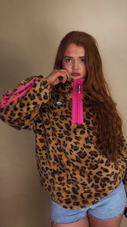 Clodagh Leopard Fleece. Drawstring + pockets