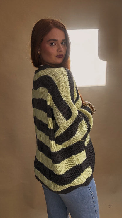 Amie Knit yellow charcoal