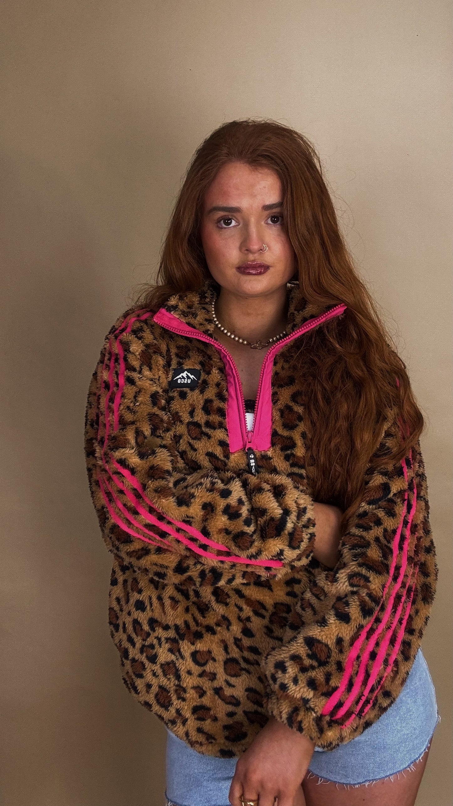 Clodagh Leopard Fleece. Drawstring + pockets