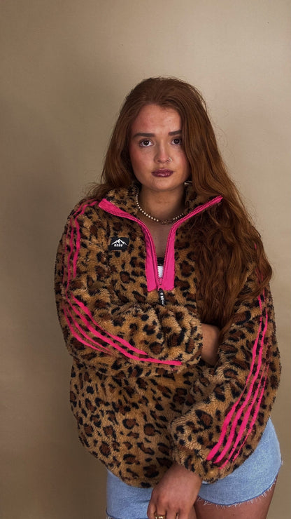 Clodagh Leopard Fleece. Drawstring + pockets
