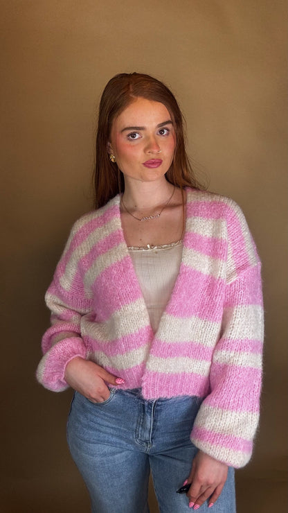 Heather Balloon Sleeve cardigan