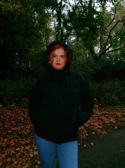 Jade Jet Black Puffer Jacket