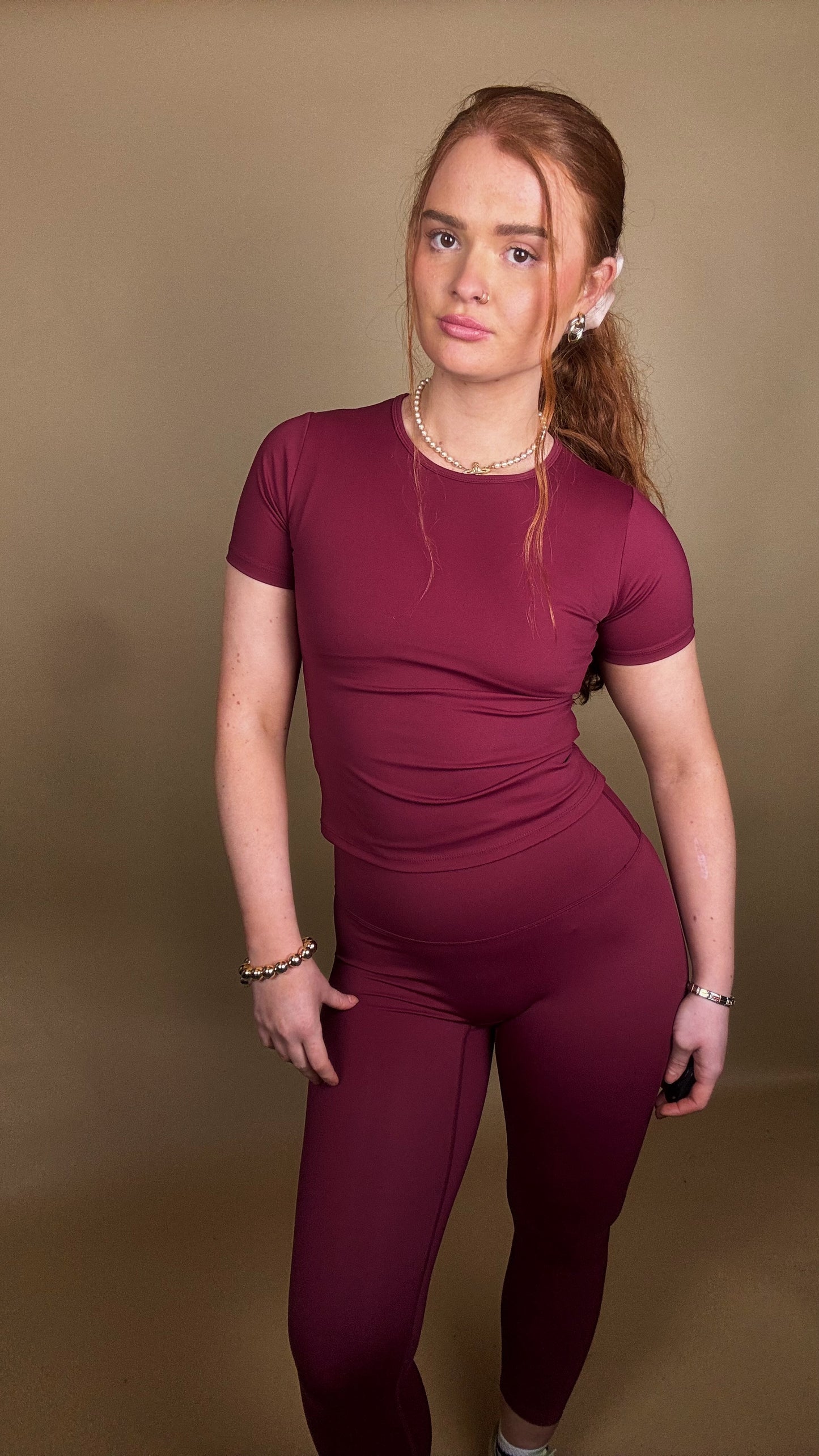 Amy burgundy legging set