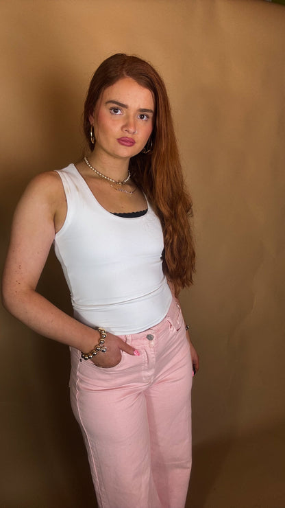 Polly Pastel Pink Jean