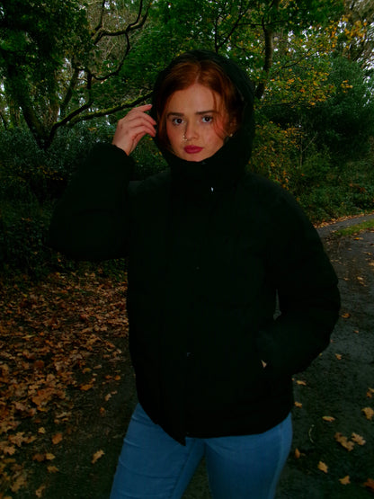 Jade Jet Black Puffer Jacket