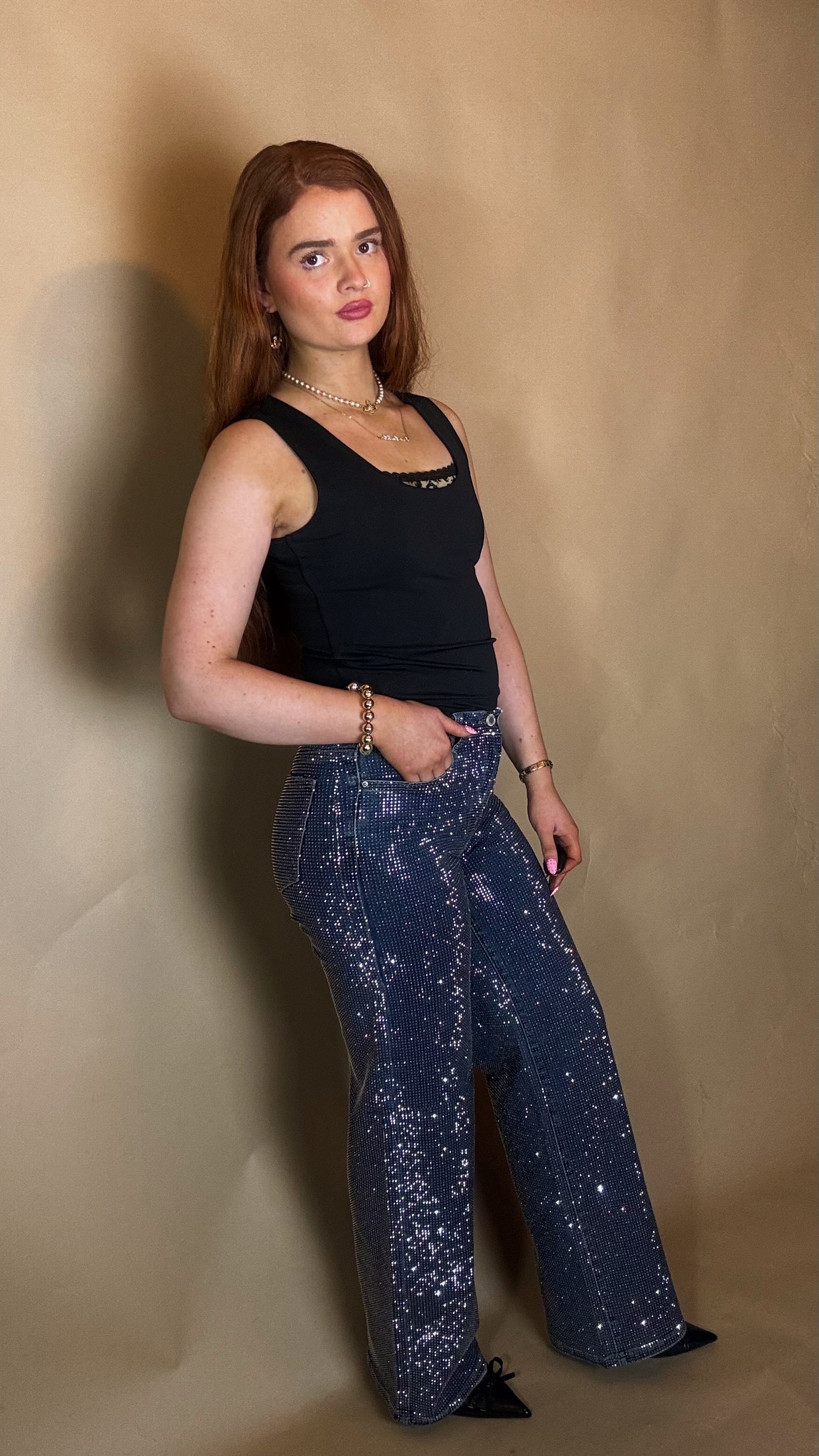 Winnie Diamonte EmbeddedSuper Stretch Jeans.