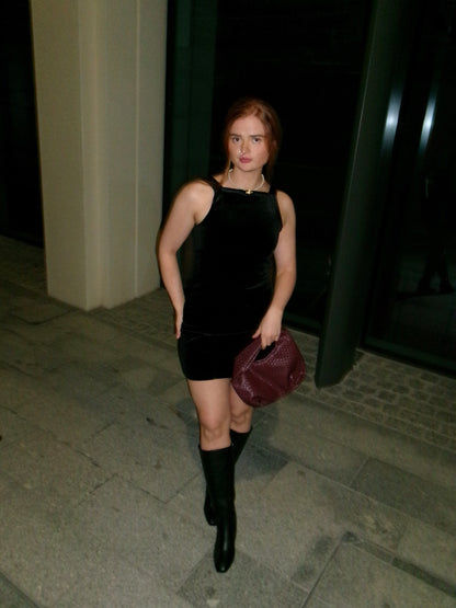 Bobbi Bow Super stretch crushed velvet dress