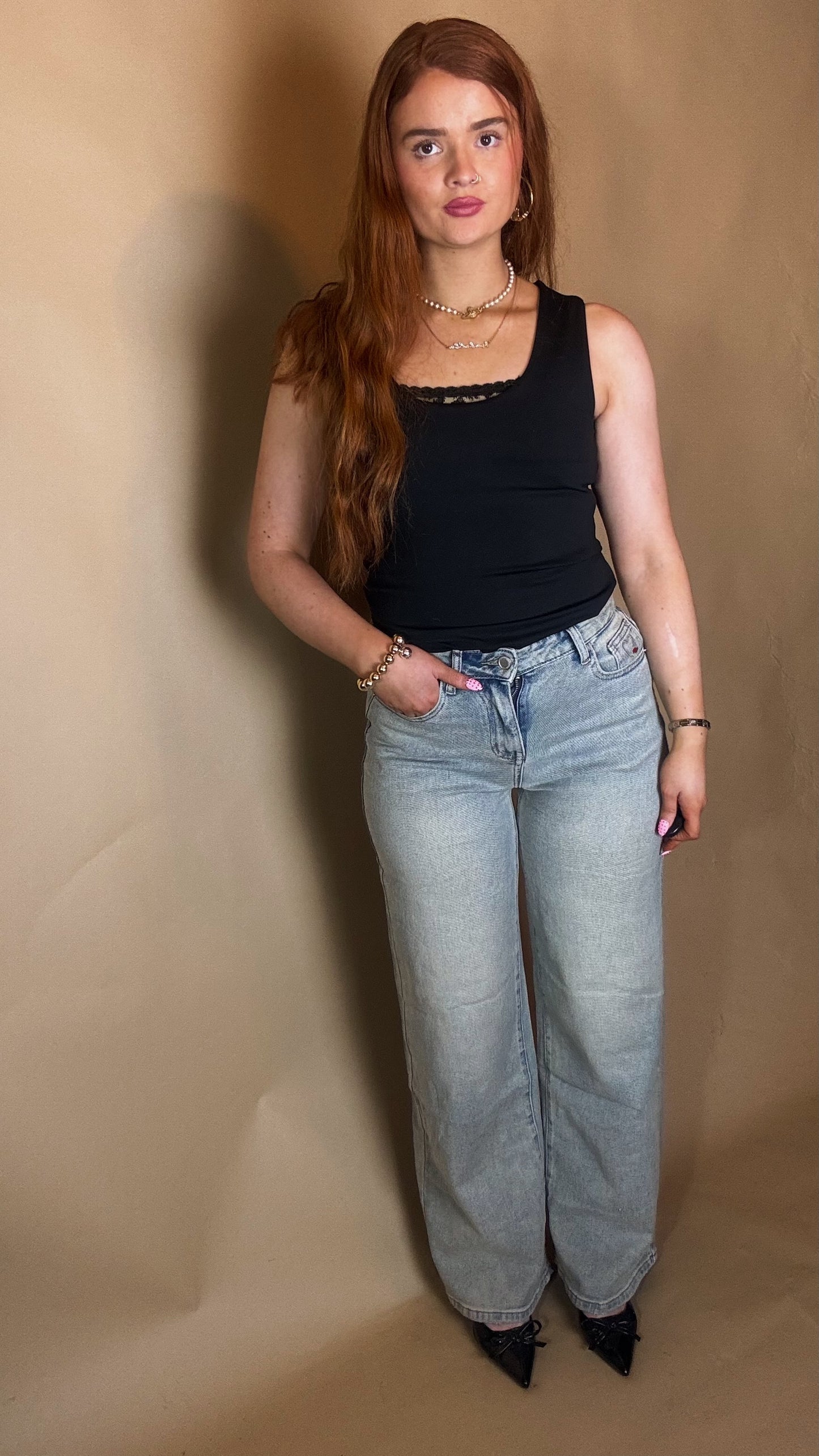 Matilda Heart Cherry Embroidered Jean