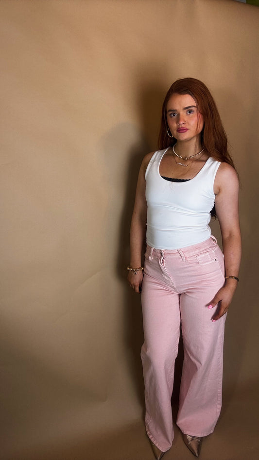 Polly Pastel Pink Jean