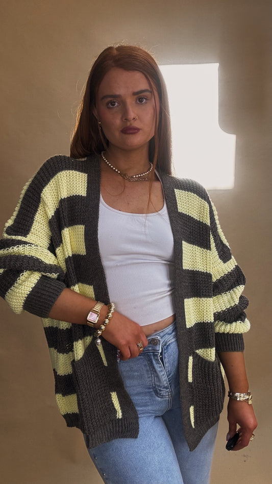 Amie Knit yellow charcoal