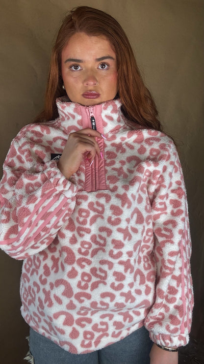 Payton Pink Leopard print zip up