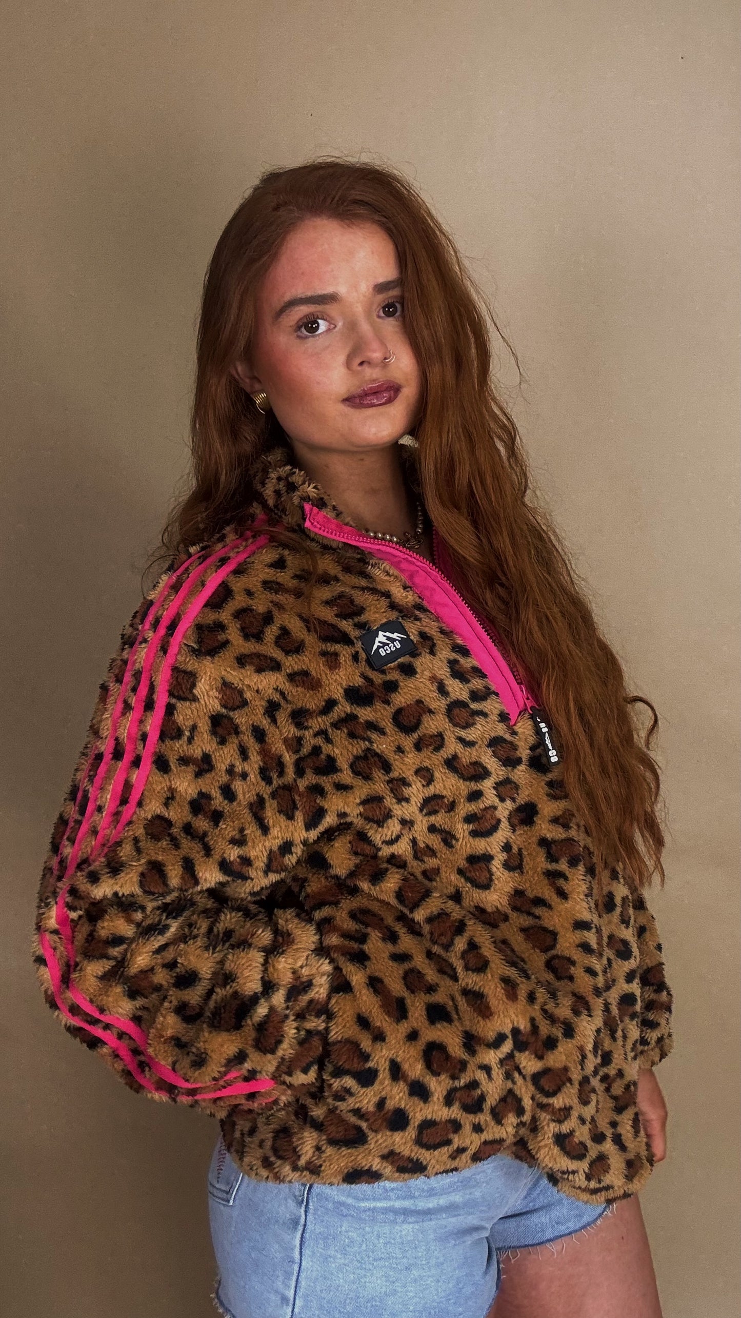 Clodagh Leopard Fleece. Drawstring + pockets