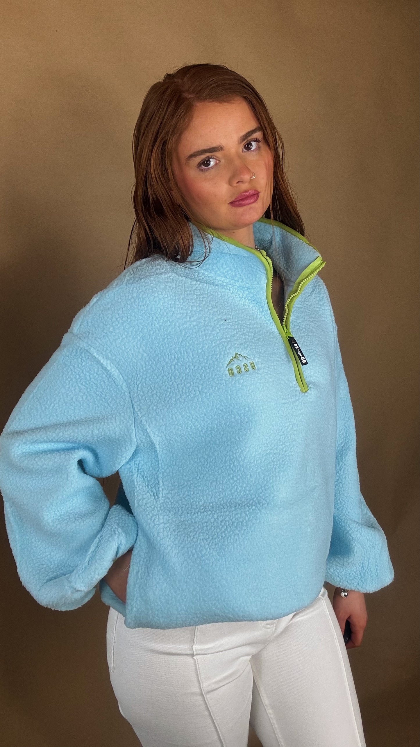 Niamh Balloon Sleeve fleece (pockets + drawstring)