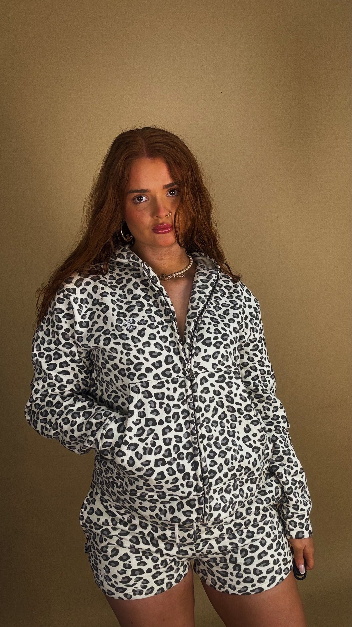 *shorte set* Leighton Leopard shorts set 80% cotton fleece line set.