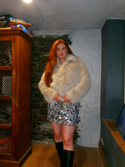 Jess faux fur jacket with buttons & POCKETS!!!!