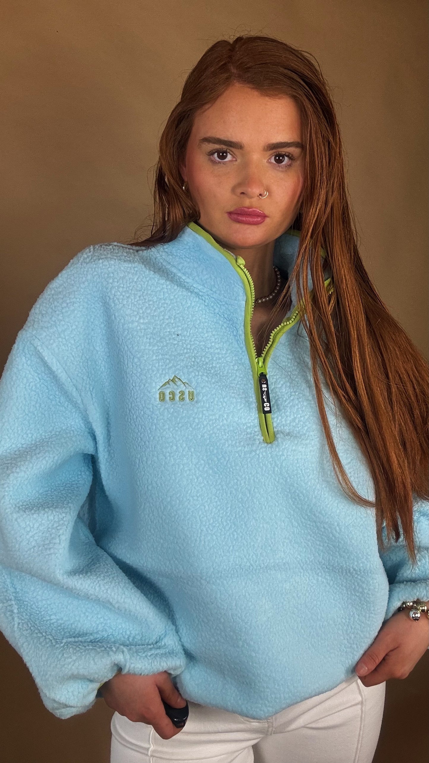 Niamh Balloon Sleeve fleece (pockets + drawstring)