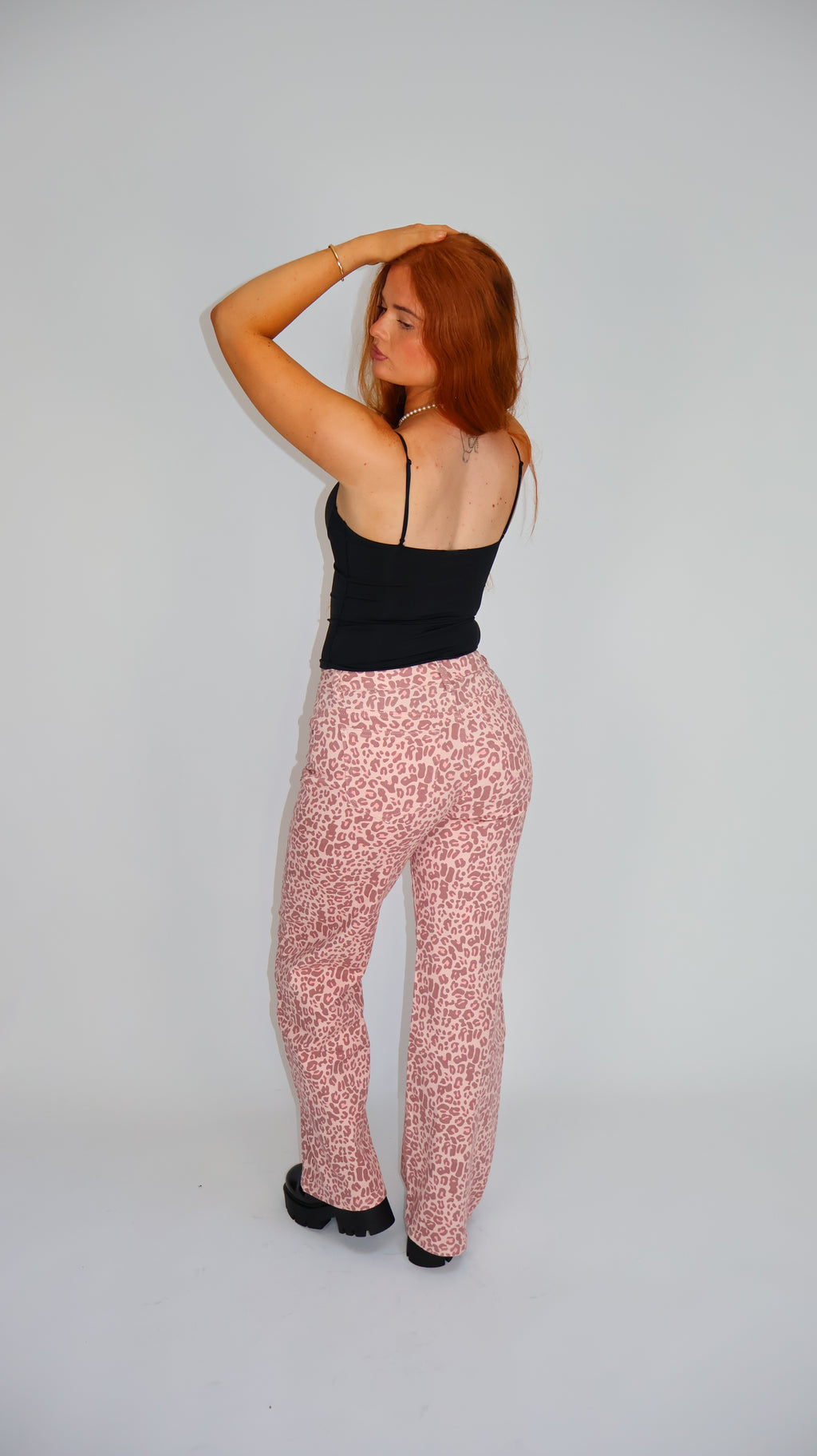Lily Pink Leopard Dad Fit Denim