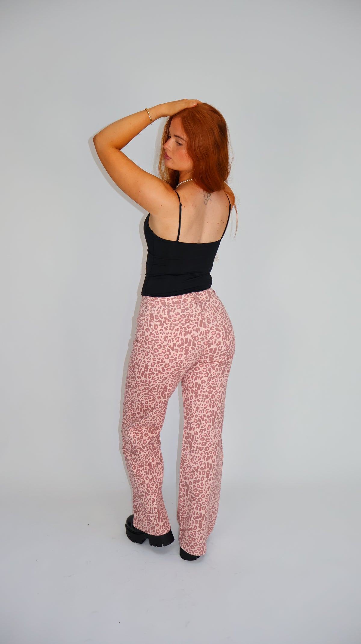 Lily Pink Leopard Dad Fit Denim