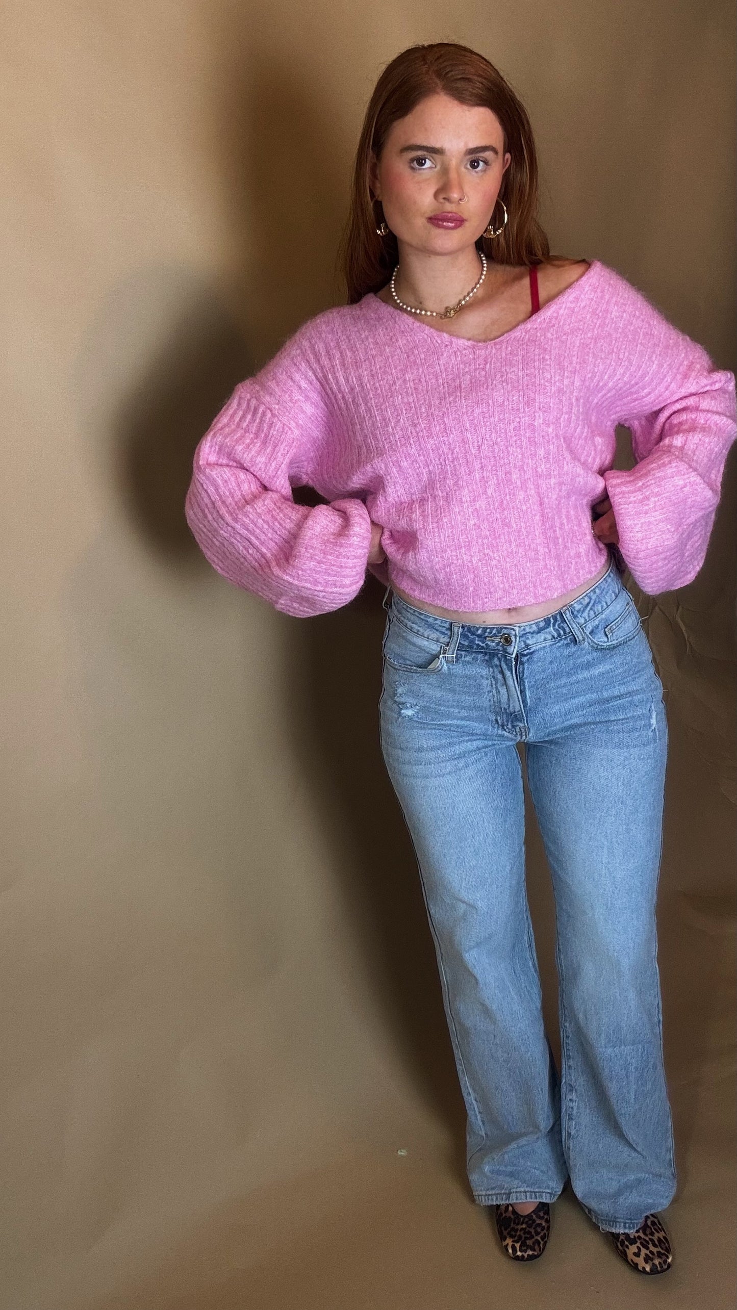 Mila Pink Diamonte patch Jean