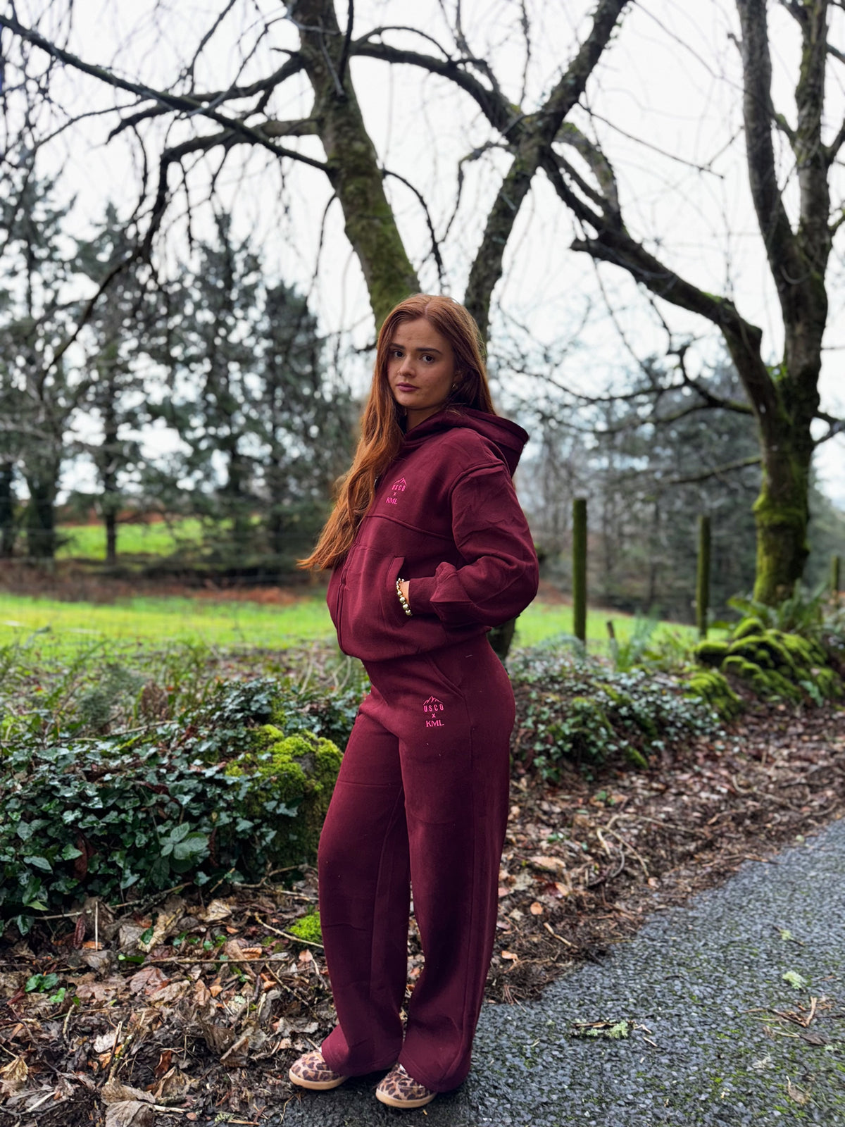 Burgundy KML x USCO LIMITED EDITION Fleece line set *size down*