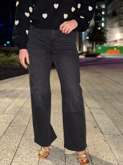 *subtle shimmer*Vivienne High waist Straight Leg Jean