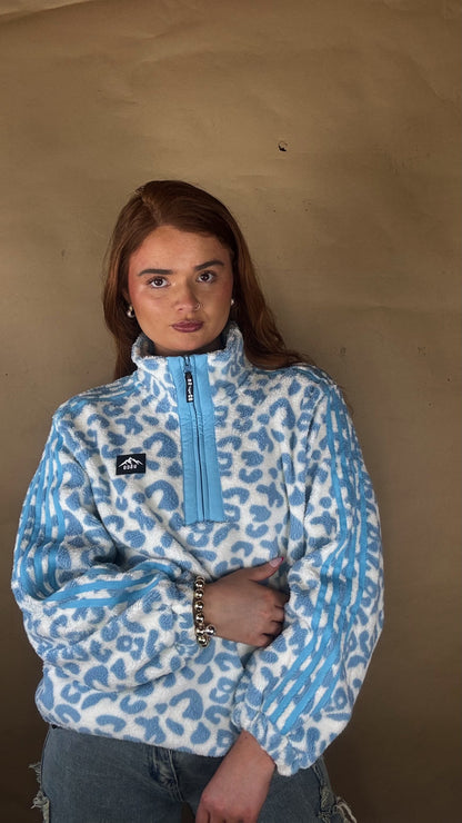 Blair Blue Leopard print zip up