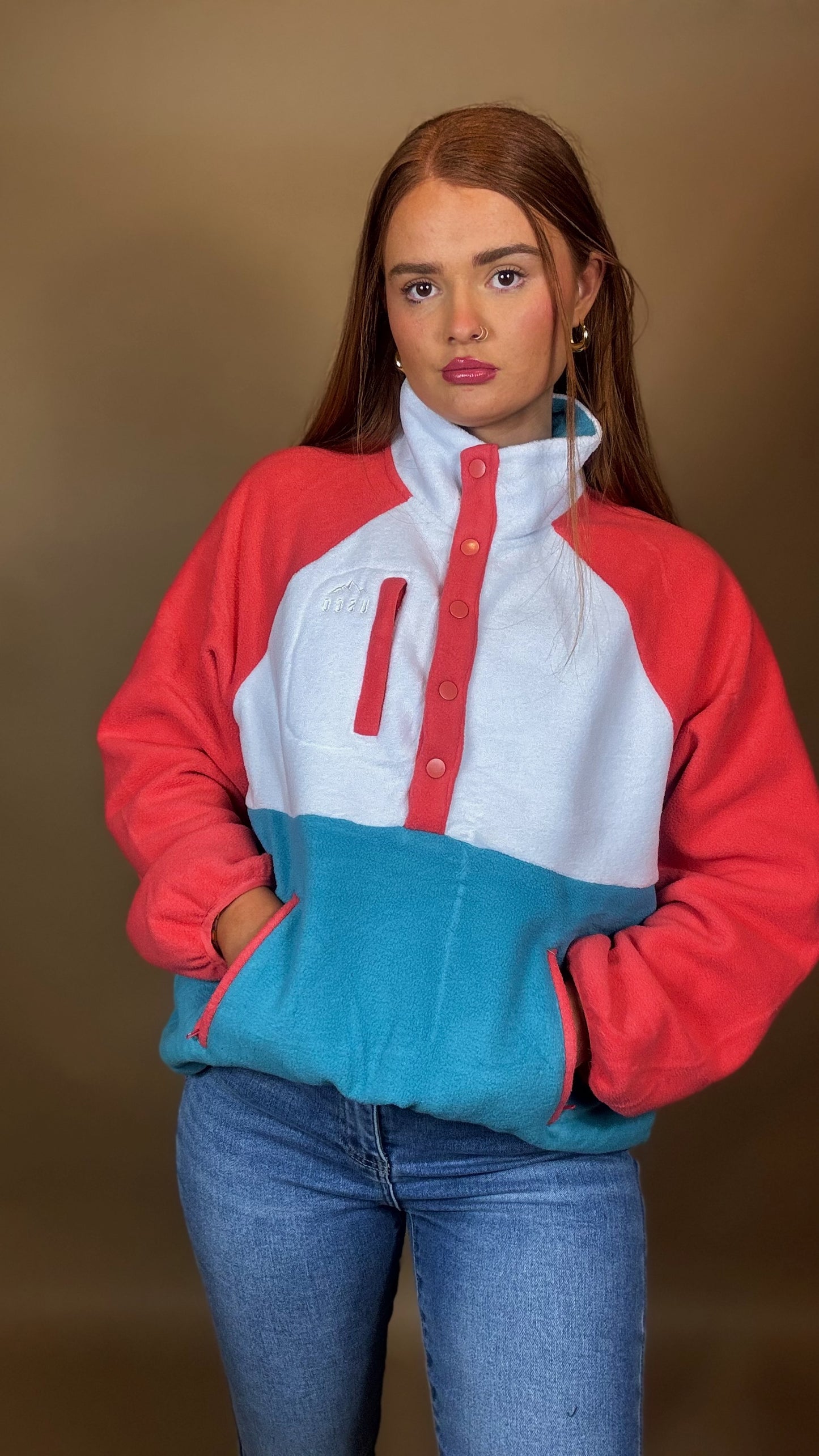 Maeve Balloon sleeve 3 pocket & draw string fleece fleece limited edition *size down*