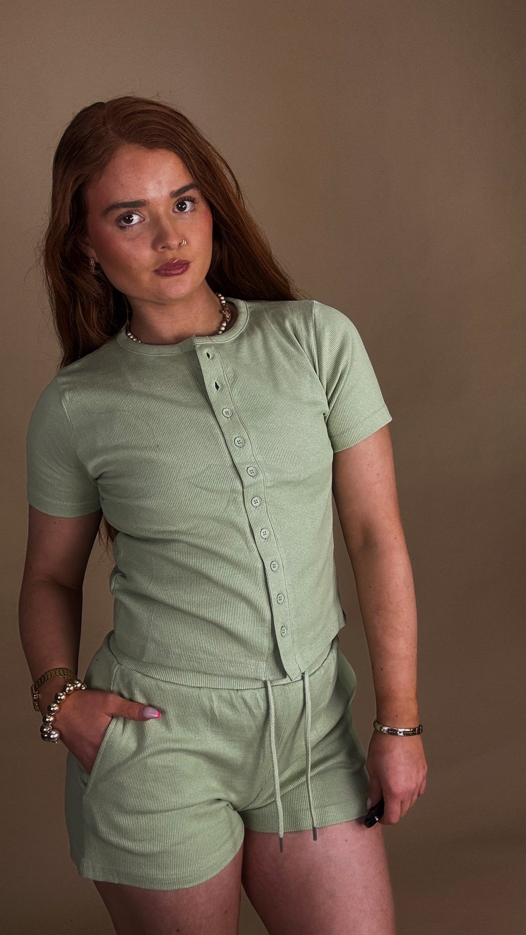 Katie 95% cotton fleece short set
