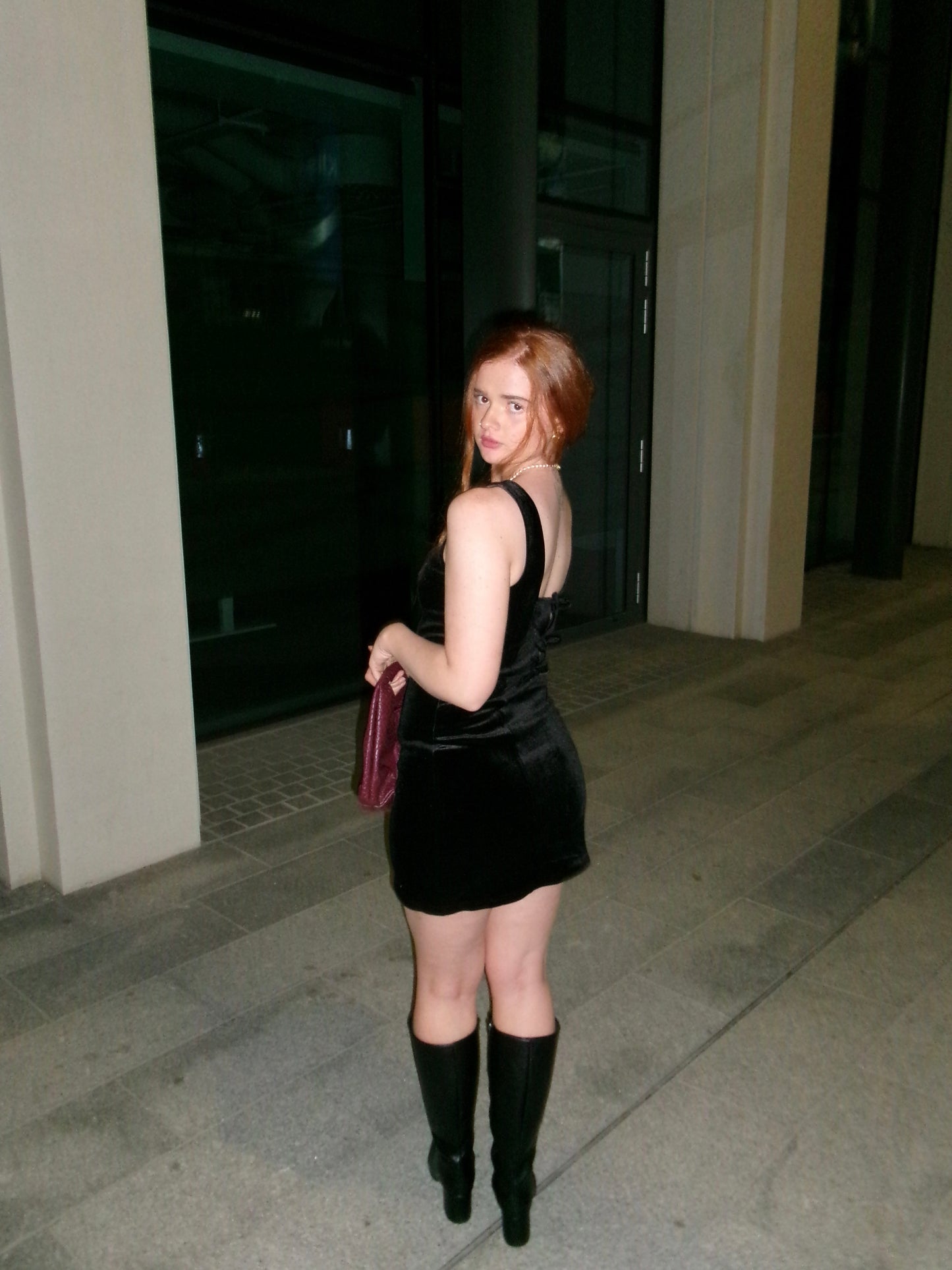 Bobbi Bow Super stretch crushed velvet dress