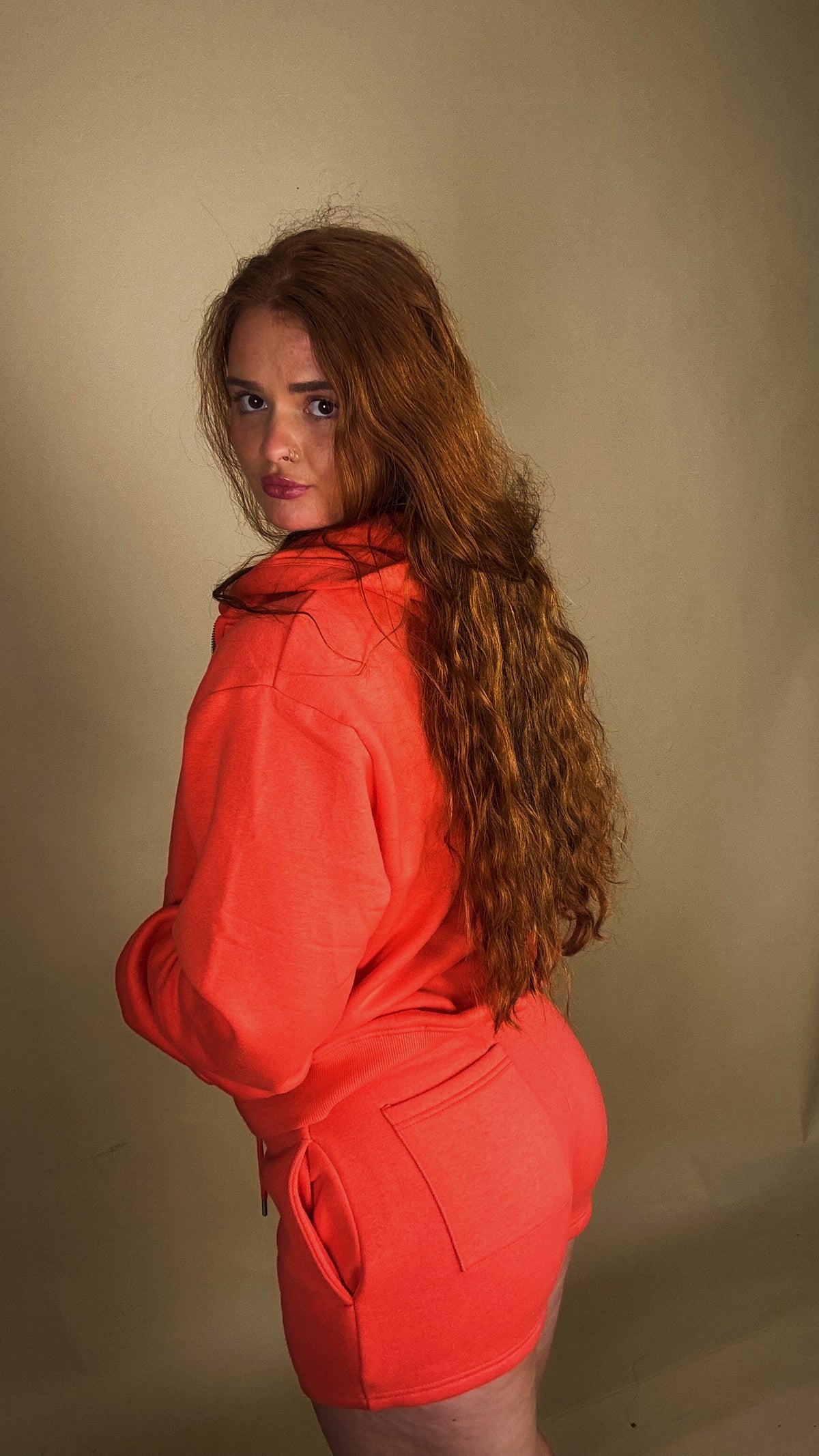 Baywatch Red shorts Pamela set 80% cotton fleece line.