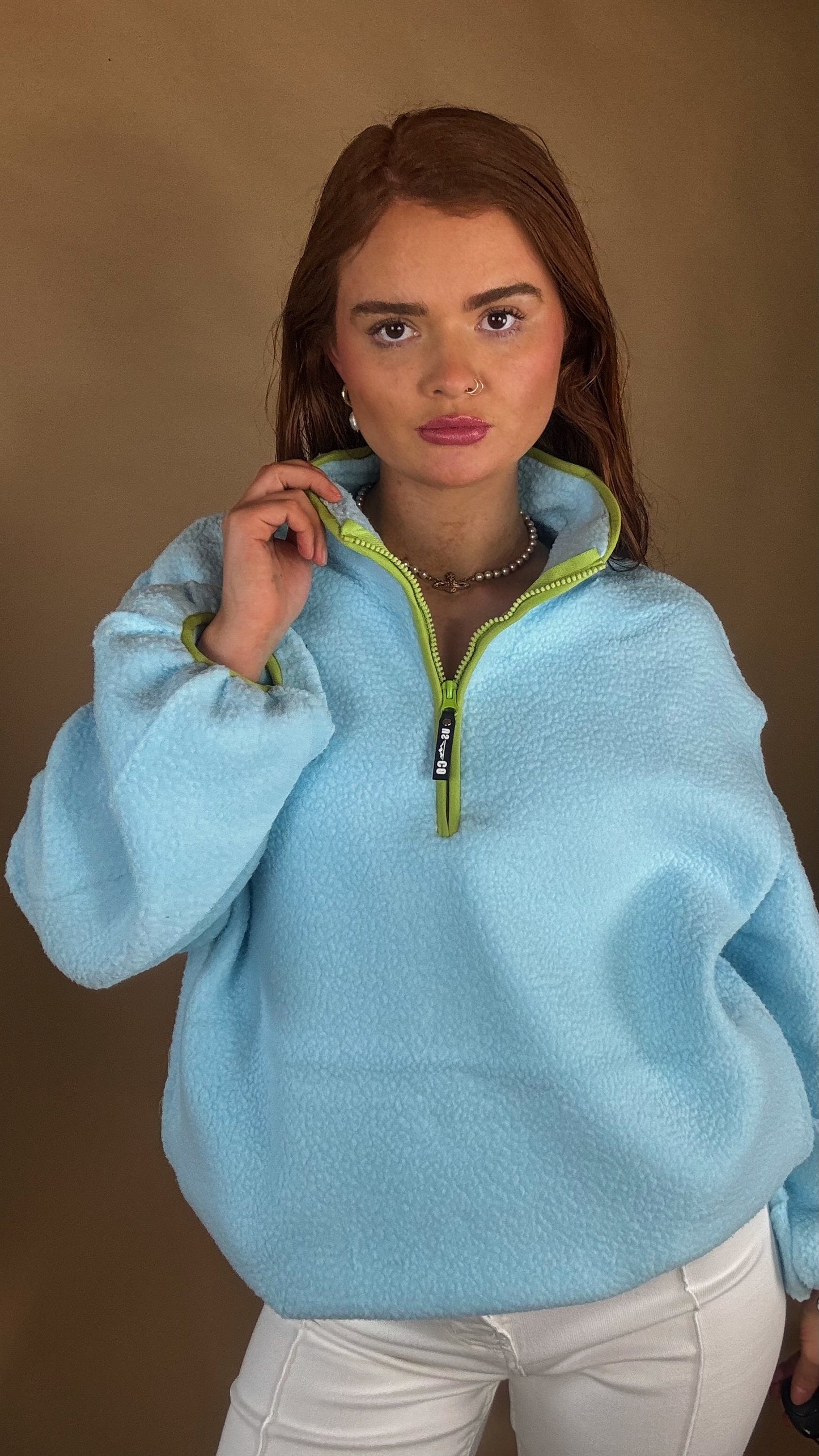 Niamh Balloon Sleeve fleece (pockets + drawstring)